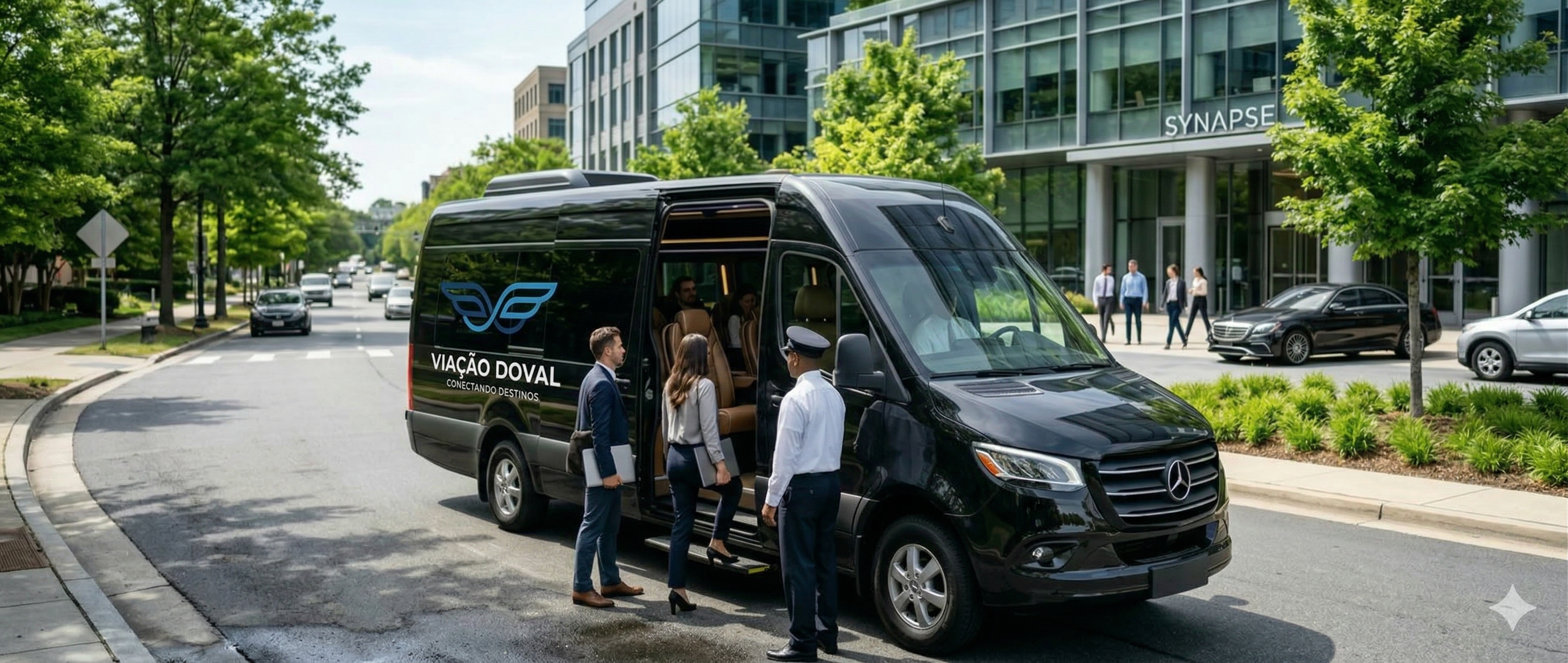 Micro-ônibus corporativo para grupos intermediários