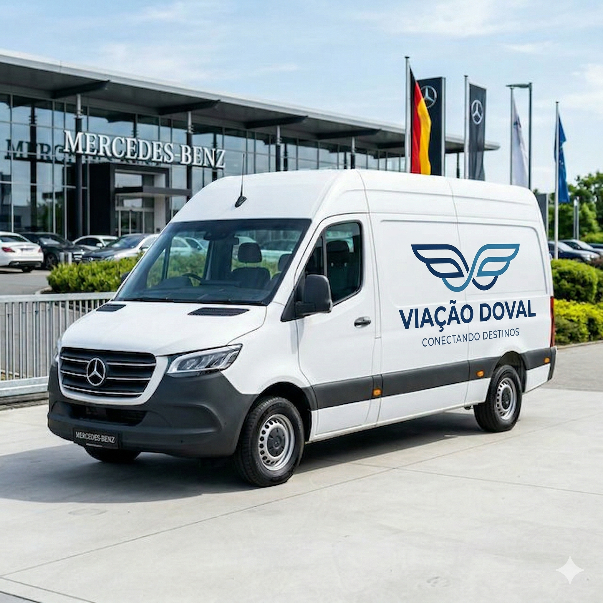 Van Mercedes moderna para fretamento corporativo